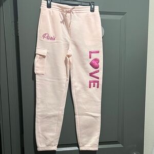 Girls Fleece Light Pink Joggers